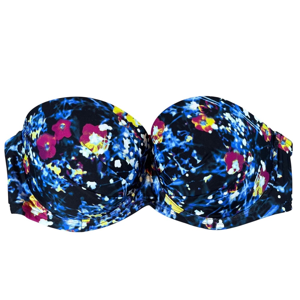 Calvin Klein Swimwear Floral Bandeau Bikini Top XXL Multi-Wear Strap 2XL